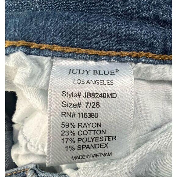 Judy Blue Mid-Rise Stretchy Distressed Denim Skinny Jeans - Picture 8 of 8